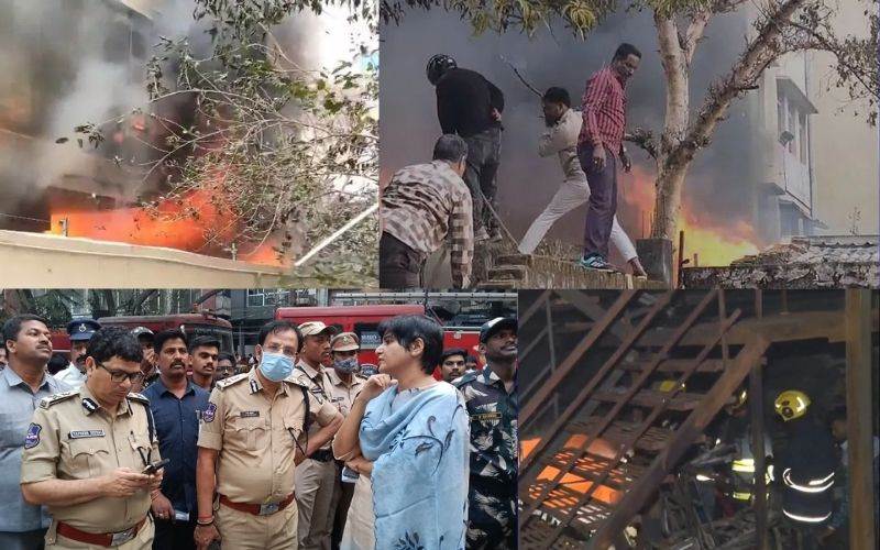  حیدرآباد نامپلی:فرنیچر کی دکان میں بھیانک آتشزدگی۔ کلکٹر،پولیس کمشنر نے لیا جائزہ 